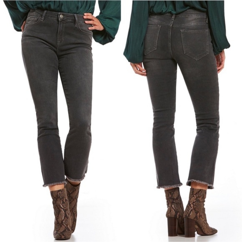 Free People | Frayed Hem Skinny Jeans Grey Sz 25